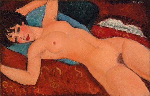 Amedeo Modigliani, Nudo addormentato con le braccia aperte (Nudo rosso), 1917 Collezione privata
