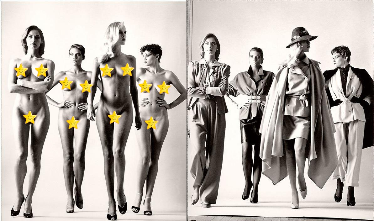 Helmut Newton, due scatti tratti da Big Nudes. Per vedere senza censura, clicca sull'immagine