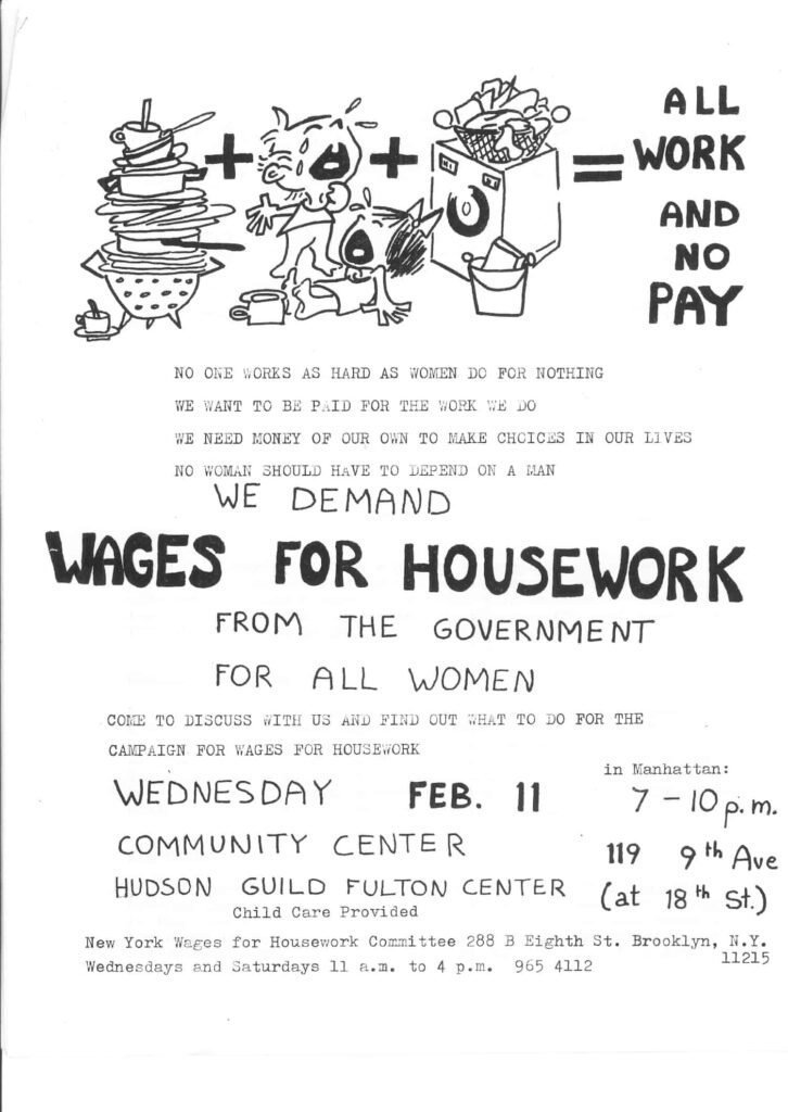 Dall’archivio di Wages for Housework (New York Committee) donato da Silvia Federici al MayDay Rooms di Londra.